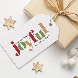 Festive Glatt Typography Colorful jul Presentetikett