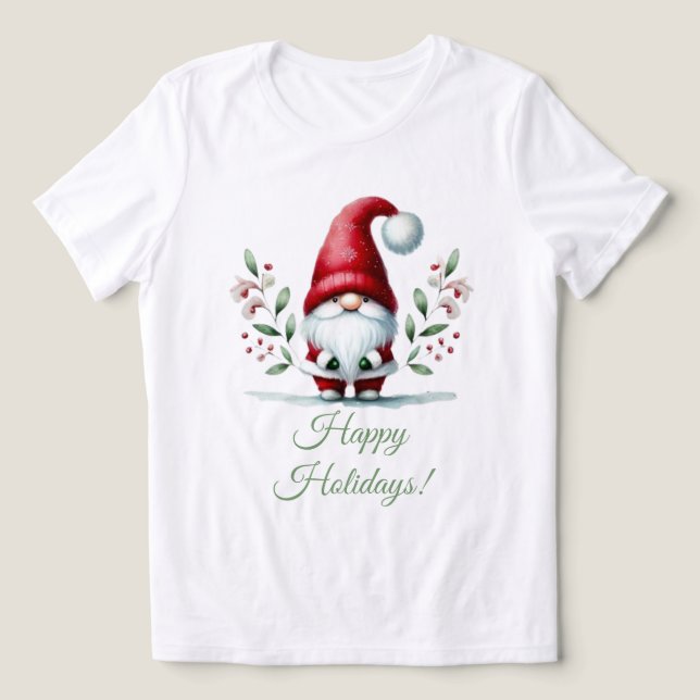 Festive Gnome Hälsning T Shirt (Design Framsida)