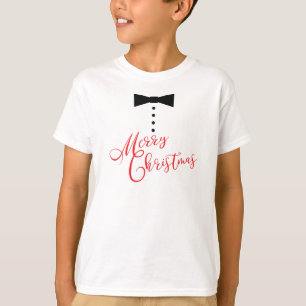 Festive God jul Bow Tie Tuxedo Stil T-shirt