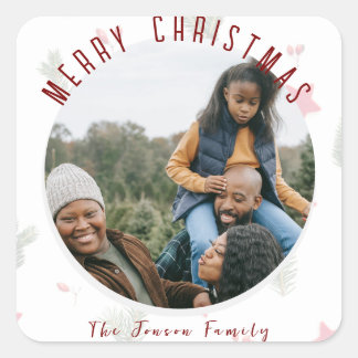 Festive God jul Fyrkantigt Klistermärke