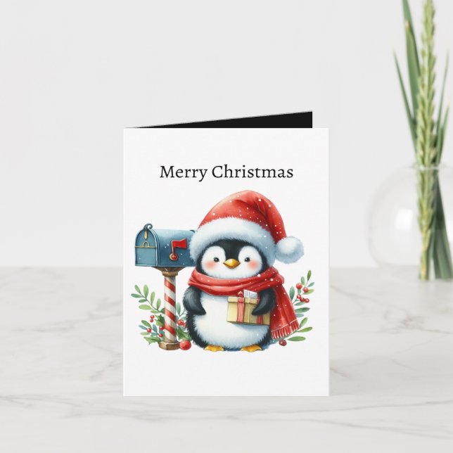 Festive God jul mail persons Helgkort (Framsida)