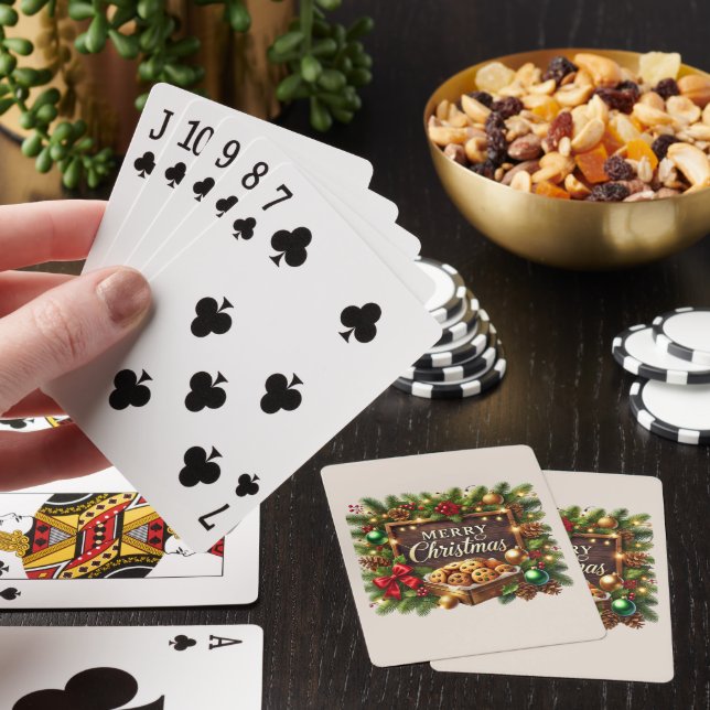 Festive God jul ord art Casinokort (På plats)