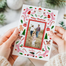 Festive God jul Photo Greeting Card