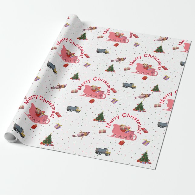 Festive God jul Presentpapper (Utrullad)