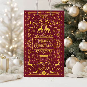 Festive God jul Red Fairy Mönster Gift Bag