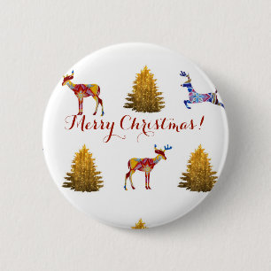 Festive God jul Round Badge Knapp