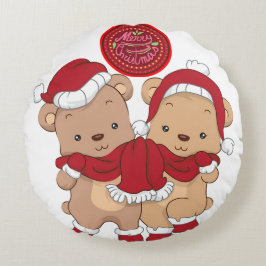 Festive God jul Round Pillow Rund Kudde