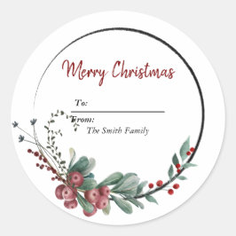 Festive God jul Runt Klistermärke