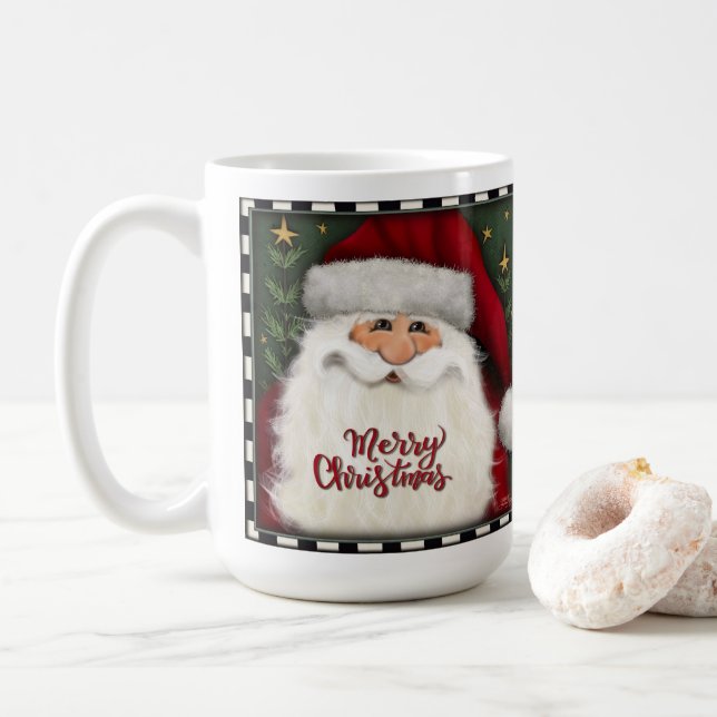 Festive God jul Santa Coffee Mugg (Med munk)