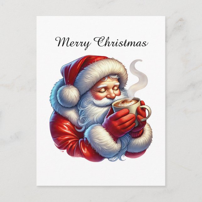 Festive God jul Santa Helg Vykort (Framsida)