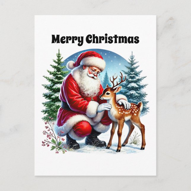 Festive God jul Santa Helg Vykort (Framsida)