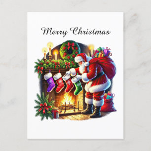 Festive God jul Santa Helg Vykort