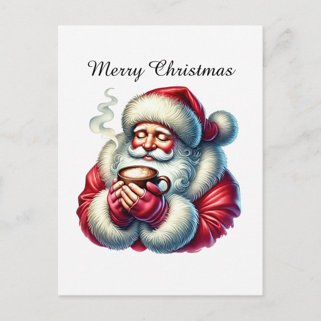 Festive God jul Santa Helg Vykort (Framsida)