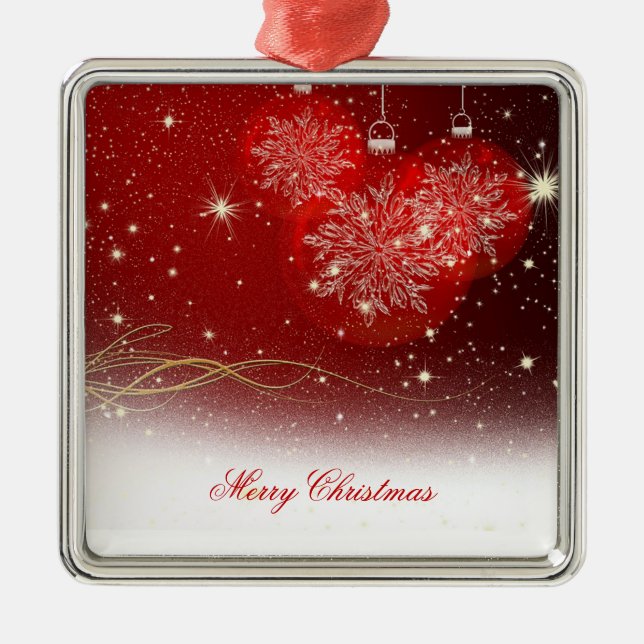 Festive "God jul" snöflingor prydnadsföremål Julgransprydnad Metall (Framsidan)