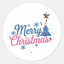 Festive God jul Sticker Set Round Stickers Runt Klistermärke