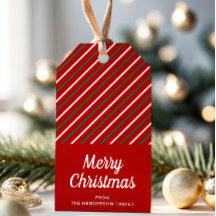 Festive God jul Stripe Red