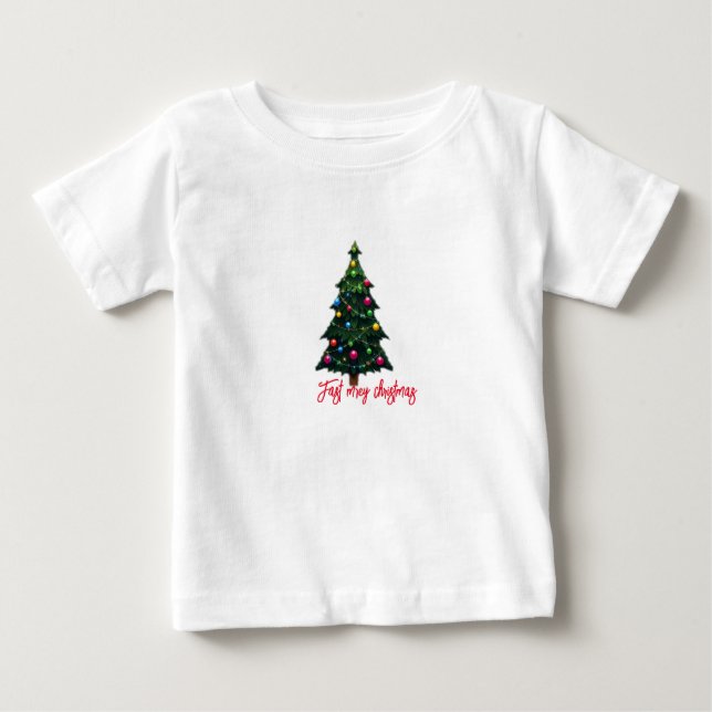 Festive God jul Träd T Shirt (Framsida)