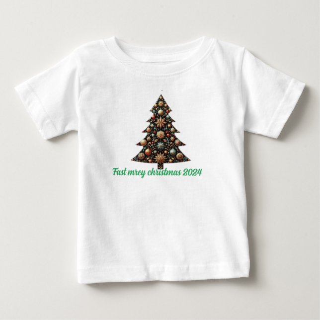 Festive God jul Träd T Shirt (Framsida)