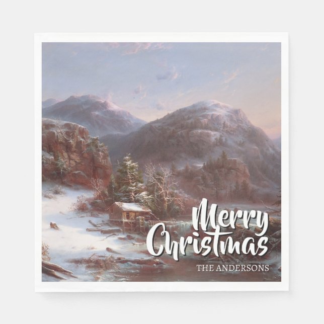 Festive God jul Winter Gignoux Pappersservett (Framsidan)