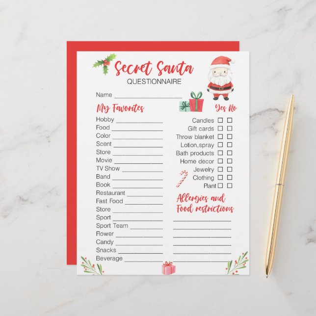 Festive God Santa Secret Santa Helgdag (Fram/Back In Situ)