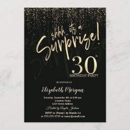 Festive Gold Surprise 30th Birthday Party Inbjudningar