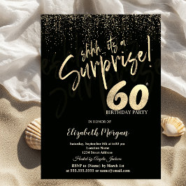 Festive Gold Surprise 60th Birthday Party Inbjudningar
