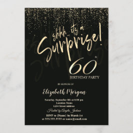 Festive Gold Surprise 60th Birthday Party Inbjudningar