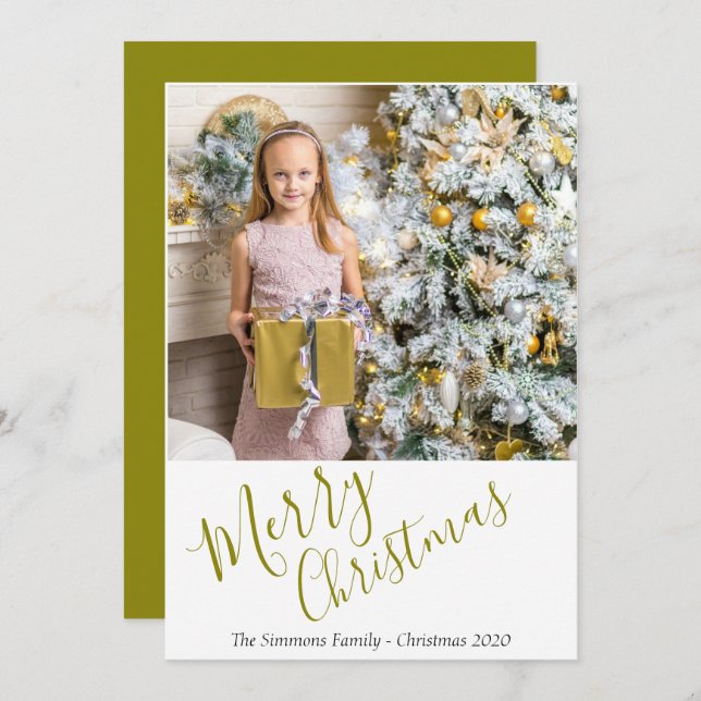 Festive Golden God jul Photo Julkort (Fram/baksida)