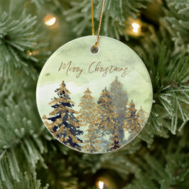 Festive Golden Grönt Julgranar Julgransprydnad Keramik