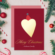 Festive Golden Heart med julhögen Red