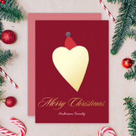 Festive Golden Heart med julhögen Red