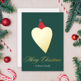 Festive Golden Heart med juluppvärmd Grönt