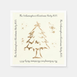 Festive Golden Träd jul Party Pappersservett