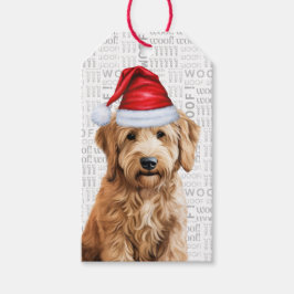 Festive Goldendoodle Helgdag Hund jul Presentetikett