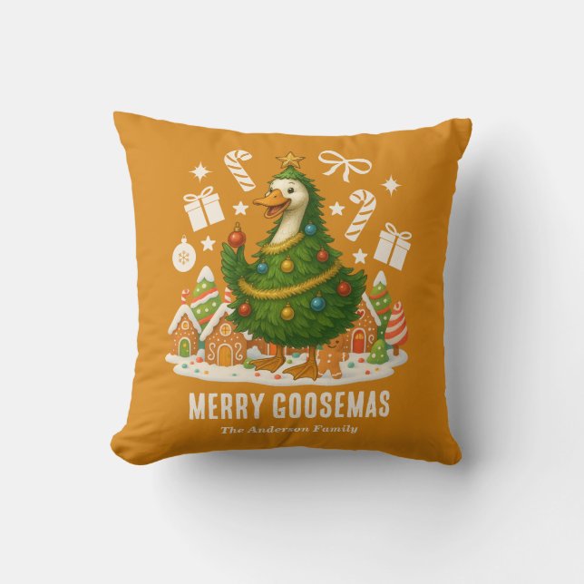 Festive Goose Julgran | Helgdag Kudde (Framsida)