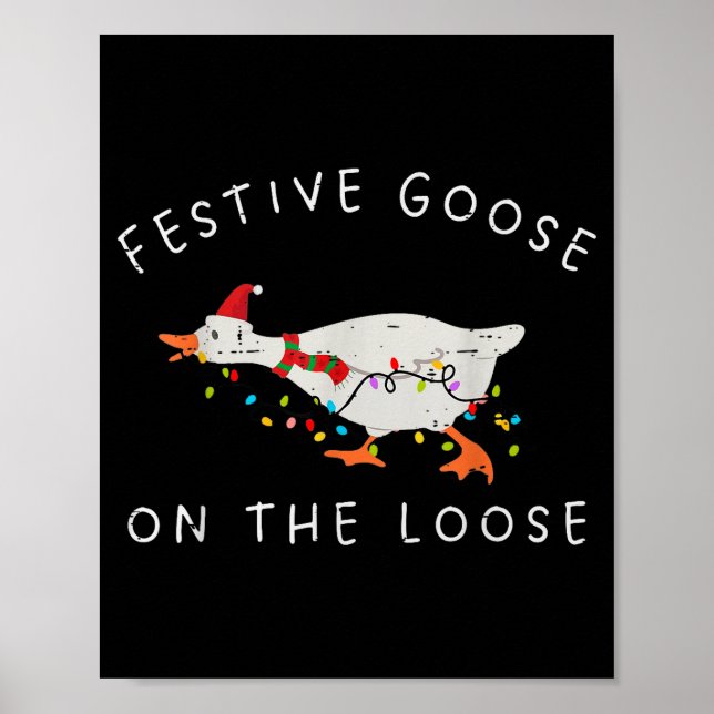 Festive Goose On The Loose Christmas Duck Light Xm Poster (Framsidan)
