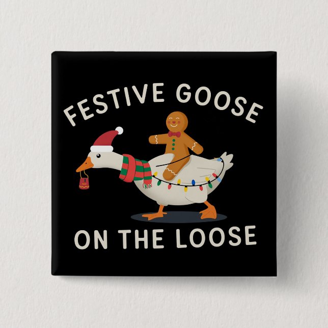 Festive Goose On The Loose Christmas Gingerbread  Knapp (Framsida)