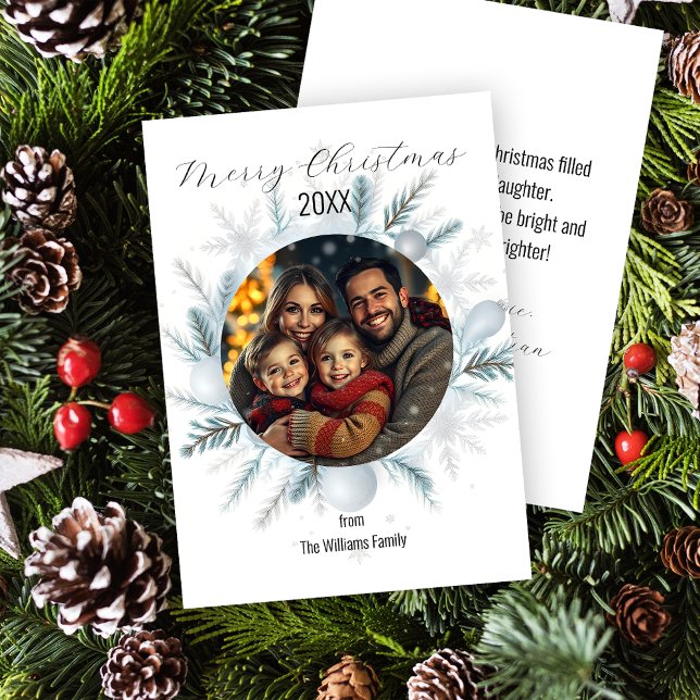 Festive Gräs Grenar Bauble Photo jul Julkort (Skapare uppladdad)