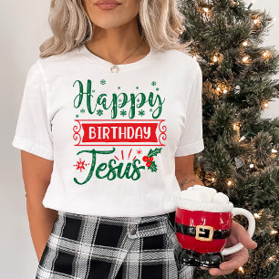 Festive Grattis på födelsedagen Jesus jul T Shirt
