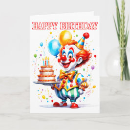 Festive Grattis på födelsedagen Party Clown Kort