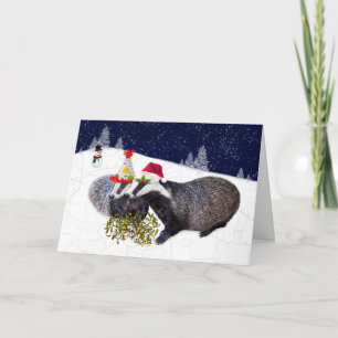 Festive Grävlingar Kort (Skriv in ditt eget meddel