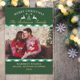 Festive Green Tartan Plaid Christmas Photo Inbjudningar