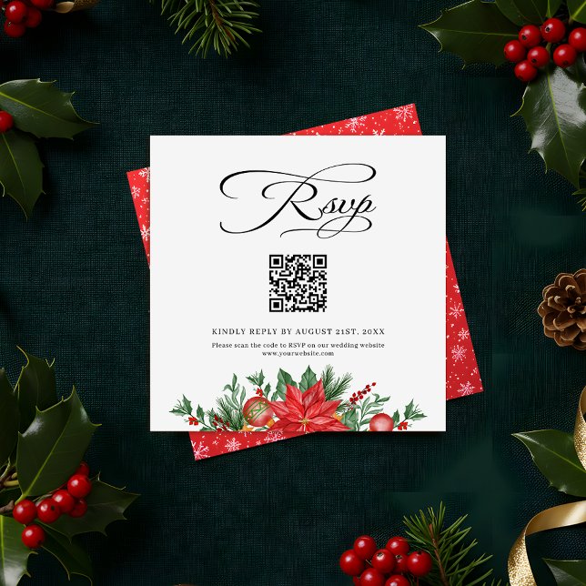 Festive Greenery QR Bröllop OSA på webbplats Tilläggskort (Skapare uppladdad)