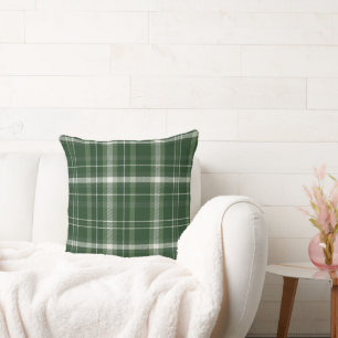 Festive Grönt and Earth Tones Neutralt plaid desig Kudde