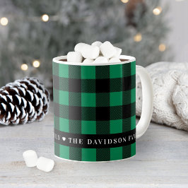 Festive Grönt Buffalo Pput Anpassningsbar Family M Kaffemugg