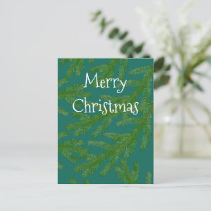 Festive Grönt Fir Träd Grenar jul jul Vykort