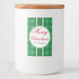 Festive Grönt Food and Beverage Label Set Mat Etikett