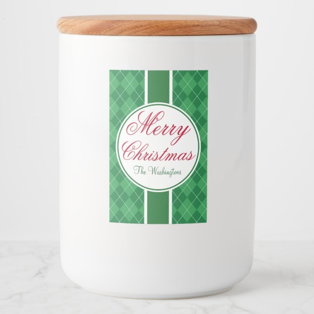 Festive Grönt Food and Beverage Label Set Mat Etikett (Framsida)