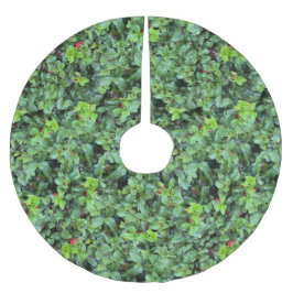 Festive Grönt Holly Berry jul Julgransmatta Borstad Polyester