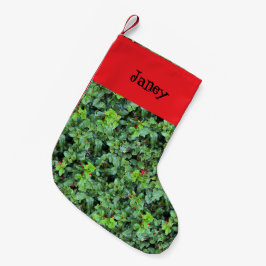 Festive Grönt Holly Berry jul Liten Julstrumpa